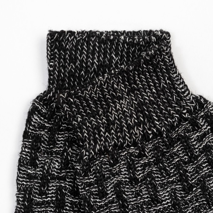 Носки шерстяные, цвет чёрный рисунок, размер 25