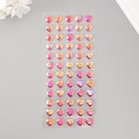 Наклейка пластик стразы "Сердце" малиновый перламутр 18х8 см Наклейка пластик стразы "Сердце" малиновый перламутр 18х8 см