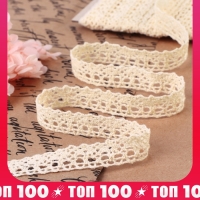 Кружево вязаное, 15 мм &times; 15 &plusmn; 1 м, цвет бежевый