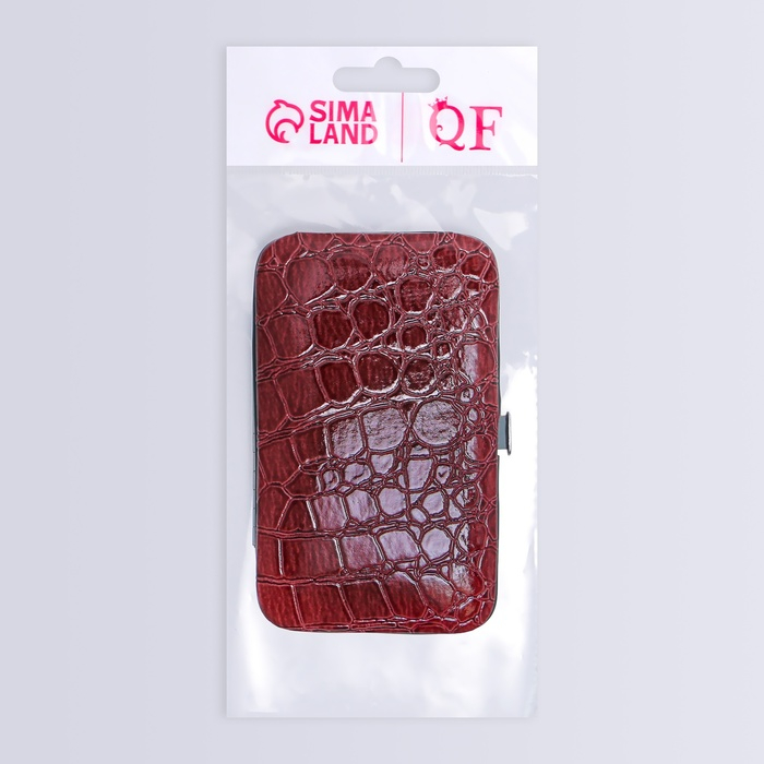 Набор маникюрный &laquo;Рептилия&raquo;, 6 предметов, в футляре, цвет коричневый