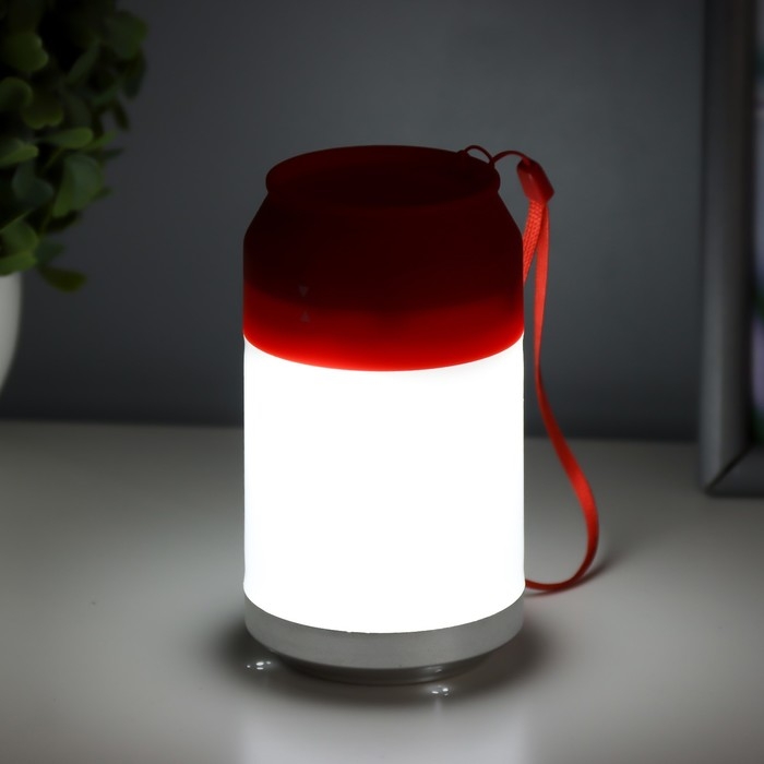Ночник Ночник "Фоси" LED 5 режимов от батареек 3хААА бело-красный 6,5х6,5х11,5 см