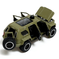 Джип металлический &laquo;Армия&raquo;, 1:24, открываются двери, капот, багажник, инерция, цвет зелёный