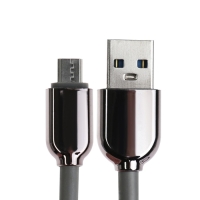 Кабель MicroUSB - USB, 2.4 А, оплётка TPE, морозоустойчивый, 1 метр, серый Кабель MicroUSB - USB, 2.4 А, оплётка TPE, морозоустойчивый, 1 метр, серый