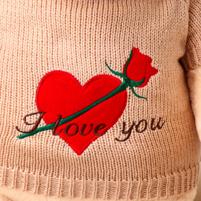 Мягкая игрушка &laquo;Мишка&raquo;, в вязаной кофте, 100 см, цвет бежевый