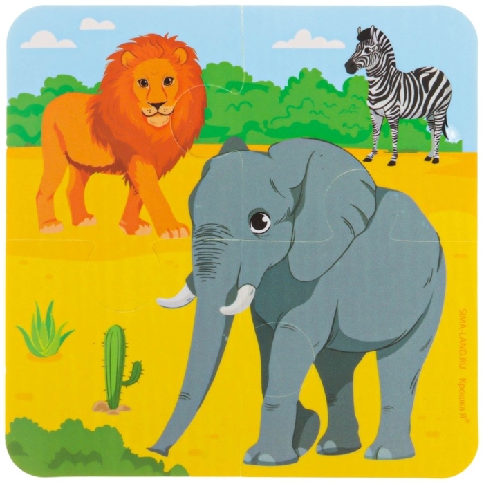 Мягкий пазл для малышей &laquo;Животные мира&raquo;, 16 деталей, Крошка Я