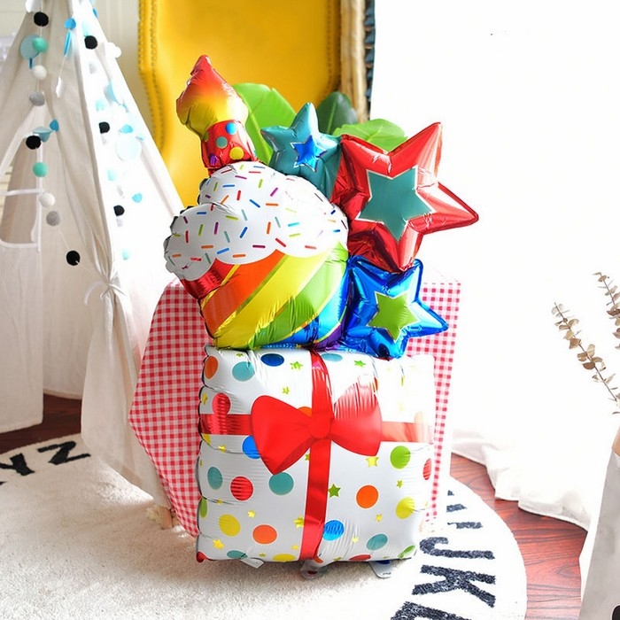 Шар фольгированный 40 Шар фольгированный 40" «Подарок со звёздами», фигура, под воздух