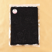 Кружевная эластичная ткань, 190 мм &times; 2,7 &plusmn; 0,5 м, цвет чёрный