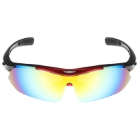 Очки велосипедные со сменными линзами в кейсе, цвет красный Очки велосипедные со сменными линзами в кейсе, цвет красный