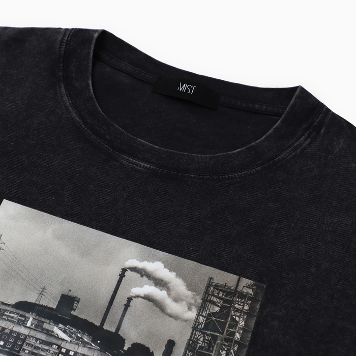 Футболка мужская MIST Футболка мужская MIST "Город" из вареного хлопка, цв. черный, р-р XL