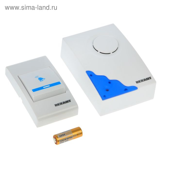 Звонок REXANT RX-1, беспроводной, 36 мелодий, 80 м, от батареек/220 В, белый Звонок REXANT RX-1, беспроводной, 36 мелодий, 80 м, от батареек/220 В, белый
