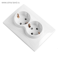 Розетка Smartbuy "Венера", двухместная, керамика, 16 А , с заземлением, белая Розетка Smartbuy "Венера", двухместная, керамика, 16 А , с заземлением, белая