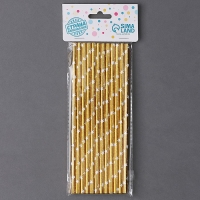 Трубочки для коктейля &laquo;Звёзды&raquo;, набор 12 шт., цвет золото