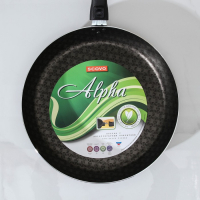 Сковорода &laquo;Альфа&raquo;, d=28 см, съёмная ручка, стеклянная крышка, антипригарное покрытие, цвет бордовый
