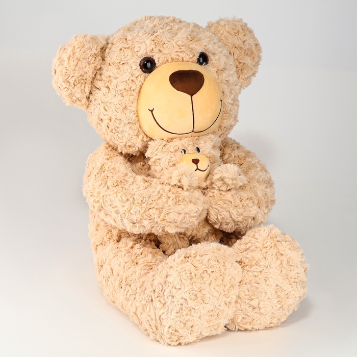 Мягкая игрушка &laquo;Медведь&raquo;, с медвежонком, 65 см, цвет бежевый