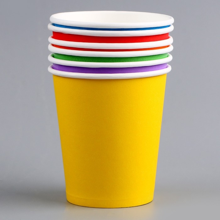 Набор бумажной посуды одноразовый С днем рождения&raquo;, 6 тарелок, 6 стаканов, 1 гирлянда