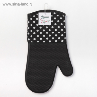 Варежка Доляна "Профи300" цв.чёрный, 18х33 см, 100% п/э, силикон