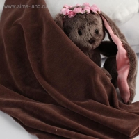 Отрез трикотажный для рукоделия, велюр, цвет коричневый, 45 &times; 50 см