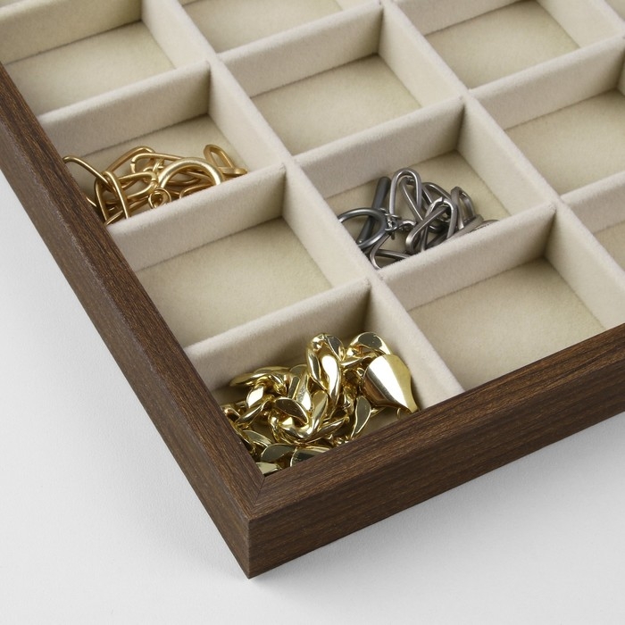 Подставка для украшений &laquo;Эко&raquo; 30 мест, 35,2&times;24,3&times;2,6 см, цвет бежевый в дереве