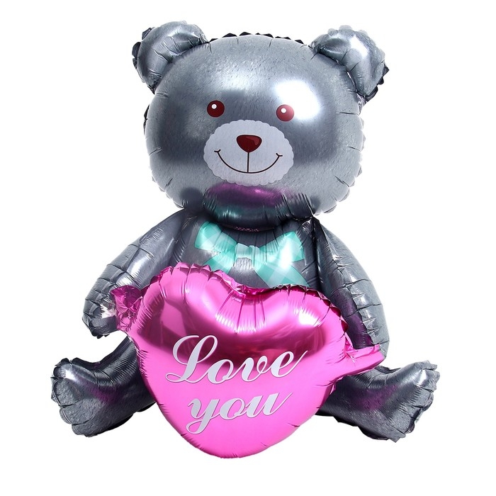Шар фольгированный 30" &laquo;Большой мишка&raquo;, серый
