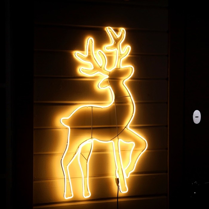 Неоновая фигура «Серебряное копытце», 55 × 92 см, 672 LED, 220 В, свечение тёплое белое Неоновая фигура «Серебряное копытце», 55 × 92 см, 672 LED, 220 В, свечение тёплое белое