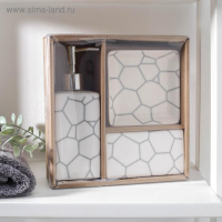 Набор аксессуаров для ванной комнаты &laquo;Жираф&raquo;, 3 предмета (мыльница, дозатор для мыла 360 мл, стакан 360 мл)