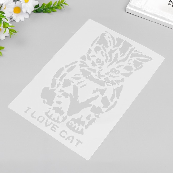 Трафарет пластик Трафарет пластик "Котёнок" 26х18 см