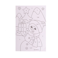 Открытка - фреска своими руками на новый год «Снеговик и енотик», новогодний набор для творчества Открытка - фреска своими руками на новый год «Снеговик и енотик», новогодний набор для творчества