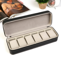 Шкатулка кожзам под часы 6 отделений "Чёрная с белой строчкой" на молнии 7,5х11х33 см Шкатулка кожзам под часы 6 отделений "Чёрная с белой строчкой" на молнии 7,5х11х33 см