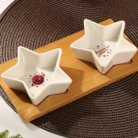 Соусники на деревянной подставке &laquo;Космически вкусно&raquo;, 100 мл, 2 шт