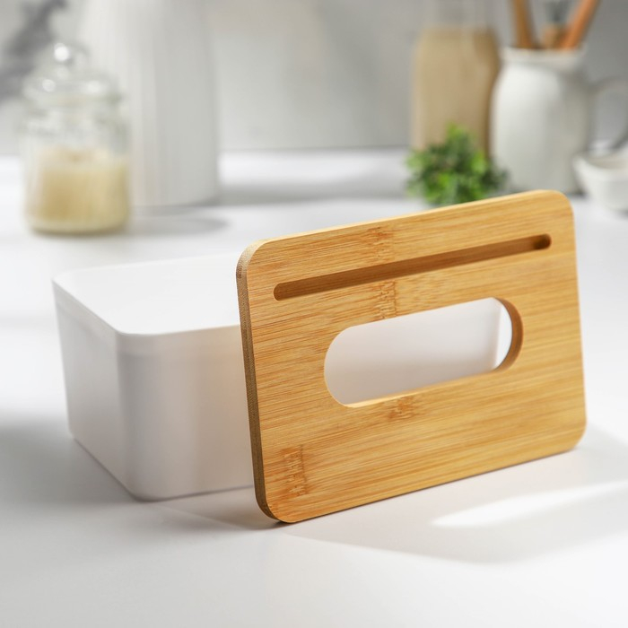 Салфетница Доляна «Мягкость», 19×13 см, бамбук Салфетница Доляна «Мягкость», 19×13 см, бамбук