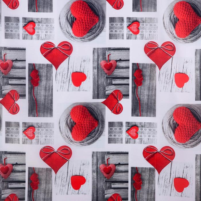 Штора для ванны Доляна &laquo;Сердца&raquo;, 180&times;180 см