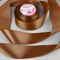 Лента атласная, 50 мм &times; 23 &plusmn; 1 м, цвет коричневый №142