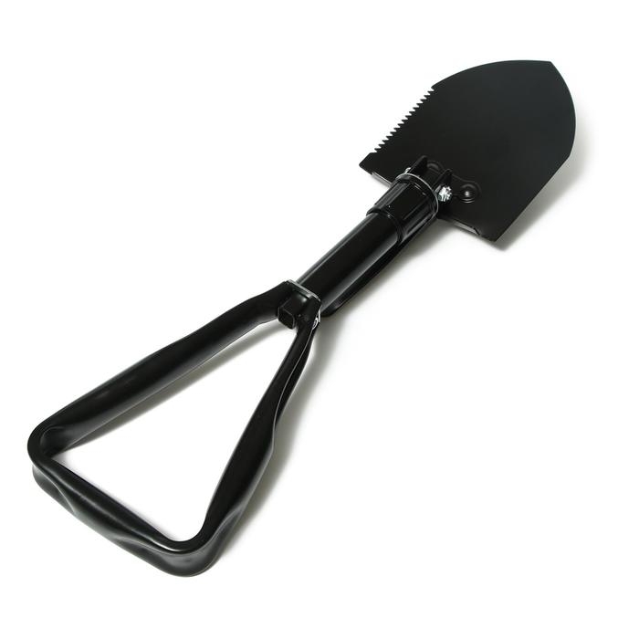 Лопата туристическая, L = 47 см, складная, пилка, металлический черенок, с ручкой, в чехле, Greengo