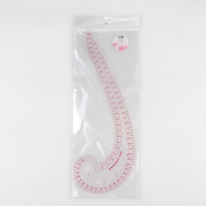 Лекало портновское метрическое &laquo;Улитка&raquo;, премиум, 30 &times; 10,5 см, толщина 1,5 мм, цвет прозрачный