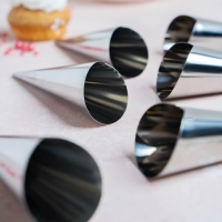 Набор форм для круассанов и трубочек Доляна, 6 шт, 11&times;3 см, цвет серебристый