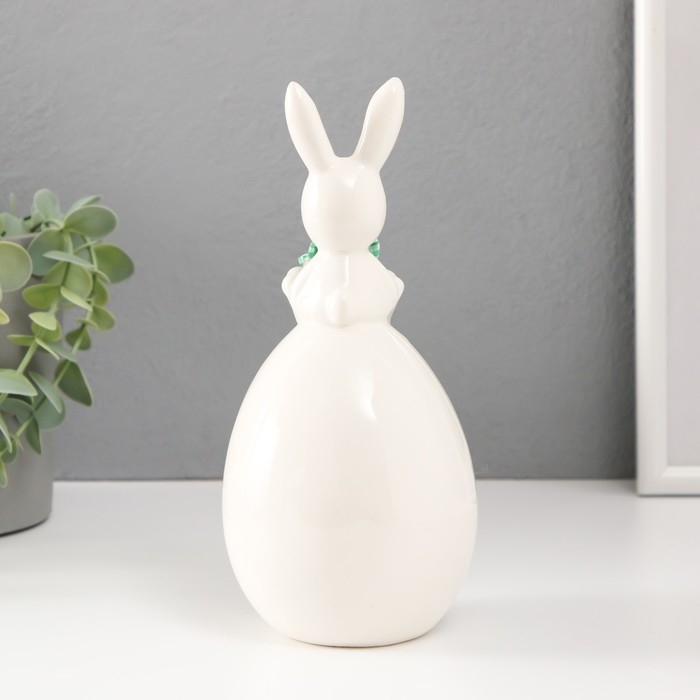 Сувенир керамика Сувенир керамика "Зайка на цветочном яйце" уши в горошек 8,8х8,8х19 см