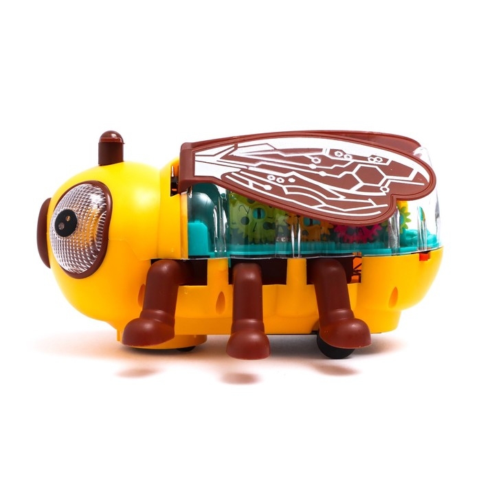 Пчела «Шестерёнки», свет и звук, работает от батареек, цвет жёлтый Пчела «Шестерёнки», свет и звук, работает от батареек, цвет жёлтый