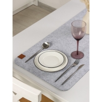 Дорожка на стол Доляна &laquo;Грэй&raquo;, 40&times;150 см, толщина 4 мм, цвет светло-серый