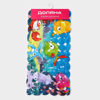 Коврик противоскользящий в ванну на присосках Доляна &laquo;Яркие рыбы&raquo;, 35&times;68 см