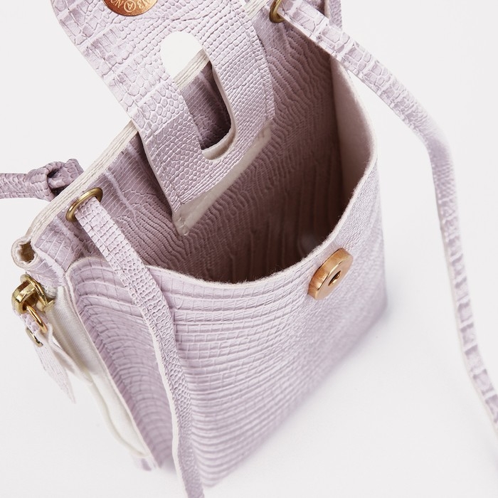 Сумка детская на магните, длинный ремень, цвет серо-розовый Сумка детская на магните, длинный ремень, цвет серо-розовый