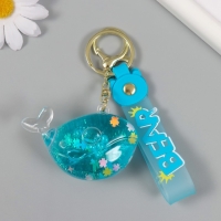 Брелок пластик с карабином, ремешком "Кит" водный с блёстками 4х7х2,5 см Брелок пластик с карабином, ремешком "Кит" водный с блёстками 4х7х2,5 см