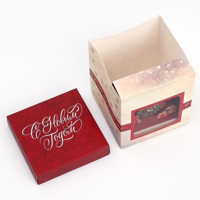 Подарочная коробка новогодняя складная с 3D эффектом &laquo;С Новым годом&raquo;, ёлочка, 11 х 11 х 13 см, Новый год