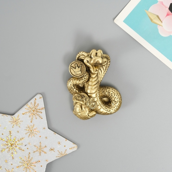 Магнит полистоун Магнит полистоун "Денежная змейка" бронза МИКС 5х2х7 см