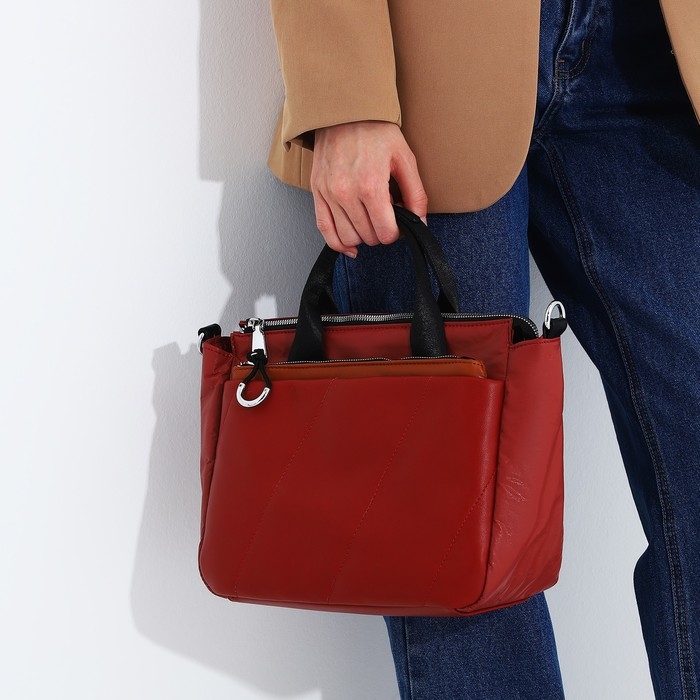 Сумка-тоут на молнии, цвет красный Сумка-тоут на молнии, цвет красный