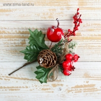 Декор "Зимняя магия" шишка яблочко ягодки 17 см