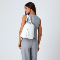 Рюкзак городской из искусственной кожи на молнии, цвет белый