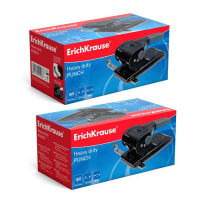 Дырокол мощный до 70 листов Erich Krause, с линейкой, серый, диаметр прокола 5.5мм, расстояние между проколами 80мм, чёрный Дырокол мощный до 70 листов Erich Krause, с линейкой, серый, диаметр прокола 5.5мм, расстояние между проколами 80мм, чёрный