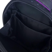 Рюкзак каркасный школьный 38 х 30 х 16 см, эргономичная спинка, Stavia "Авокадо", чёрный/сиреневый