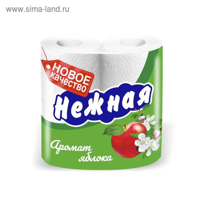 Туалетная бумага «Нежная арома яблоко», 2 слоя, 4 рулона Туалетная бумага «Нежная арома яблоко», 2 слоя, 4 рулона