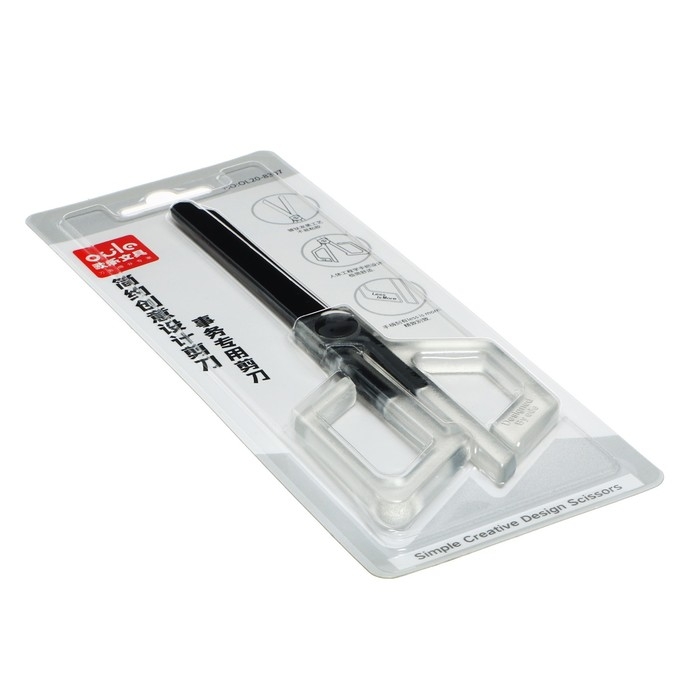 Ножницы канцелярские 17см, черное лезвие, ручки пластиковые, прозрачные Ножницы канцелярские 17см, черное лезвие, ручки пластиковые, прозрачные